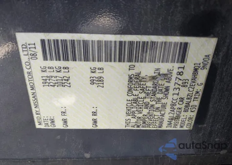 2012 Nissan Altima 2.5 S from USA, damaged, VIN 1N4AL2AP8CC137781